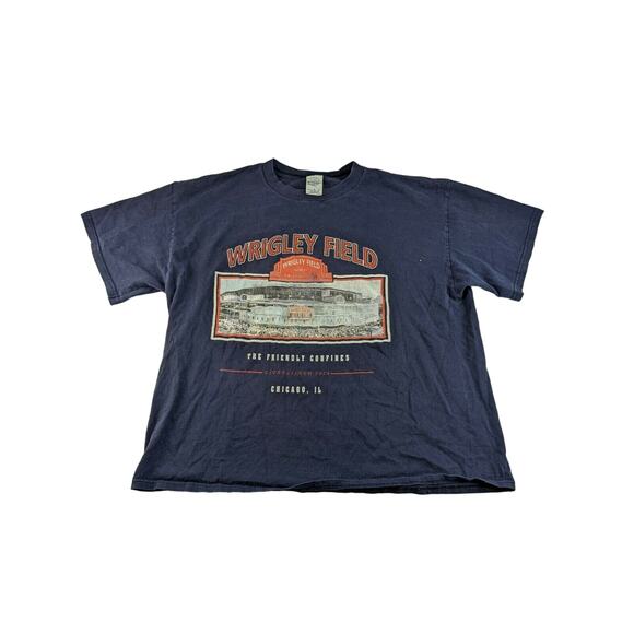 Delta Pro Weight Wrigley Field T Shirt Size XL Blue Graphic Baseball Chicago - Picture 1 of 9